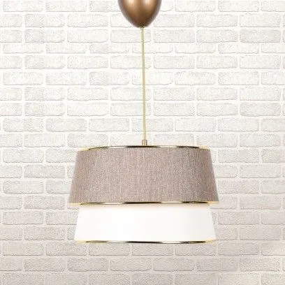 Taklampa Retro med Gulddetaljer - Beige/cream - Products - Belysning - Lampor & belysning inomhus - Taklampa & takbelysning - Pendellampa & hänglampa