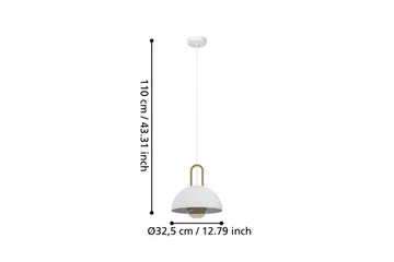 Takpendel Eglo Calmanera Vit, Mässing - Vit/Mässing - Products - Belysning - Lampor & belysning inomhus - Taklampa & takbelysning - Pendellampa & hänglampa