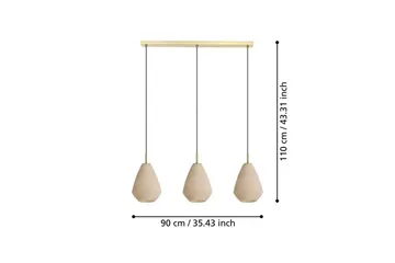 Takpendel Eglo Caprarola med 3 Lampor - Mässing - Products - Belysning - Lampor & belysning inomhus - Taklampa & takbelysning - Pendellampa & hänglampa
