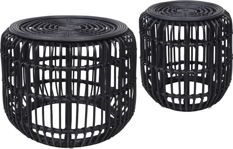 Satsbord Set Edsta Ø60/45 cm i Rotting - Svart - Products - Möbler - Bord & matgrupp - Avlastningsbord & sidobord - Satsbord