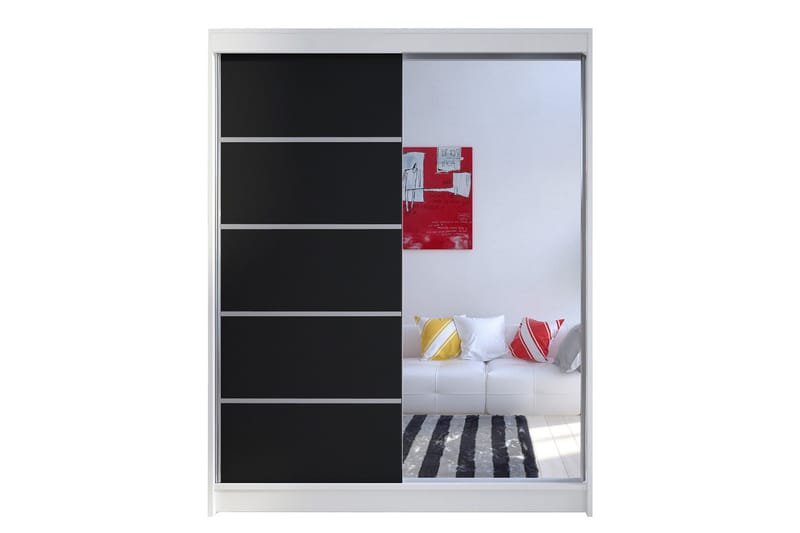 Camino Garderob 58x150 cm LED-belysning, Brun/Vit