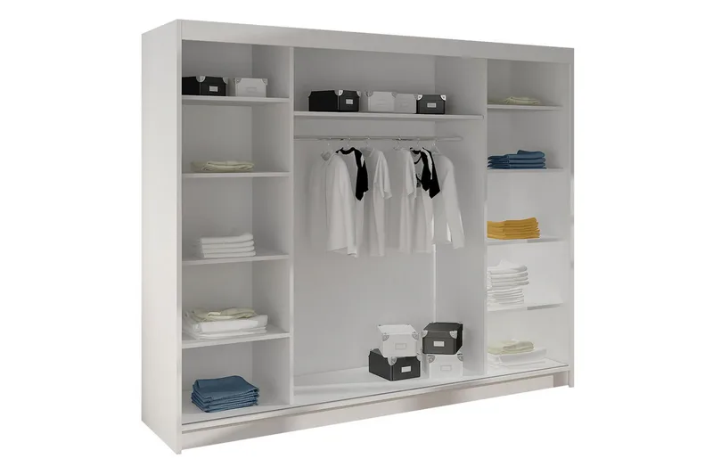 Cyria Garderob med Spegel 200x215 cm - Brun/Svart - Products - Förvaring - Garderober & garderobssystem