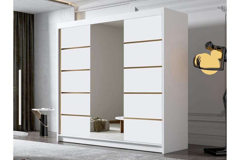 Dianna Garderob med Spegel 200x215 cm - Vit - Products - Förvaring - Garderober & garderobssystem