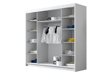 Dianna Garderob med Spegel 200x215 cm - Vit - Products - Förvaring - Garderober & garderobssystem