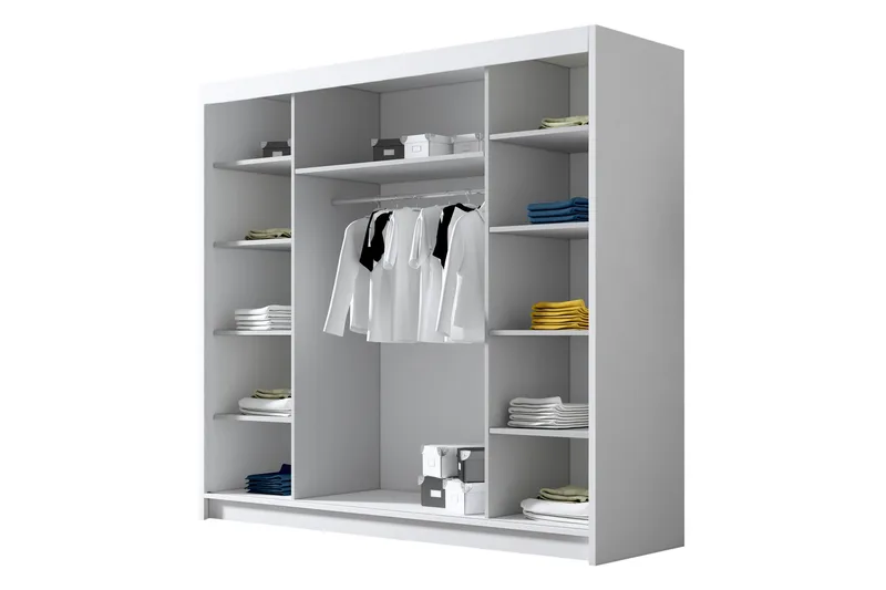 Dianna Garderob med Spegel 200x215 cm - Vit - Products - Förvaring - Garderober & garderobssystem