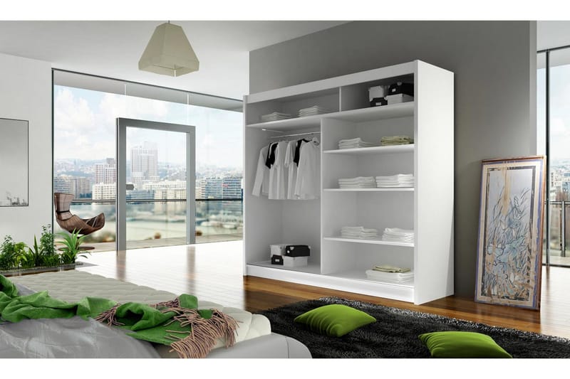 Douglas Garderob 180 cm - Ek/Spegel - Products - Förvaring - Garderober & garderobssystem