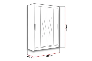 Estella Garderob Skjutdörrar Smal Spegel - Ek/Spegel - Products - Förvaring - Garderober & garderobssystem