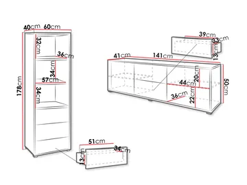 Agawal Möbelset För Vardagsrum - Brun - Products - Förvaring - Förvaringsmöbler - Möbelset för vardagsrum