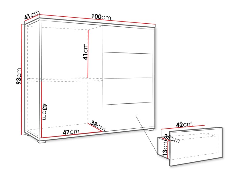 Agawal Byrå 100 cm - Brun - Products - Förvaring - Förvaringsmöbler - Byrå - Hallbyrå