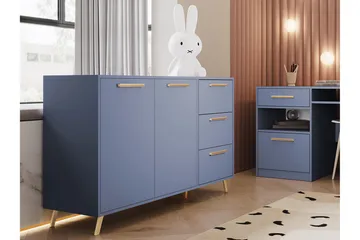 Escaldes Byrå 41x139 cm - Blå/Guld - Products - Förvaring - Förvaringsmöbler - Byrå - Hallbyrå