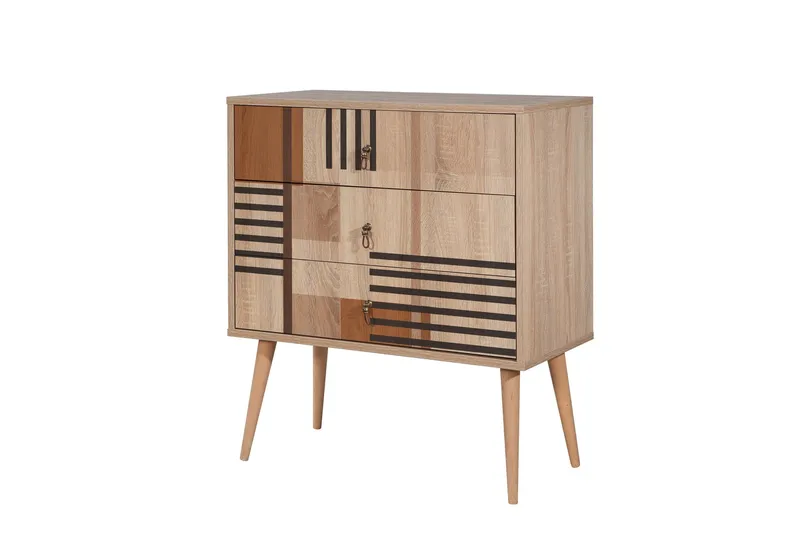 Bertoaria Byrå 80x89 cm Brun - Hanah Home - Products - Förvaring - Förvaringsmöbler - Byrå - Hallbyrå