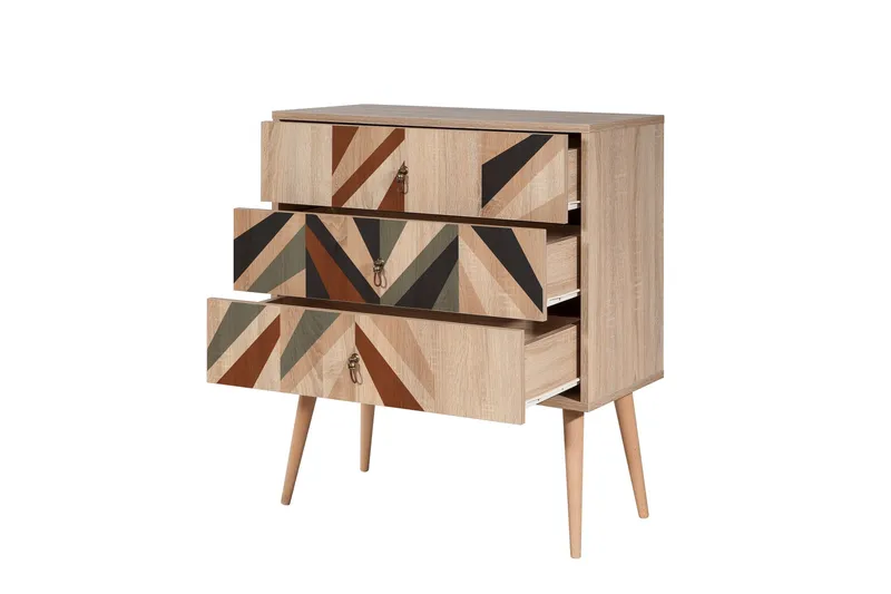 Bertoaria Byrå 80x89 cm Brun - Hanah Home - Products - Förvaring - Förvaringsmöbler - Byrå - Hallbyrå