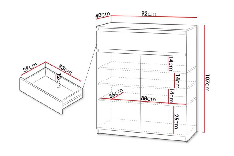 Simply Byrå 92 cm - Grå - Products - Förvaring - Förvaringsmöbler - Byrå - Hallbyrå