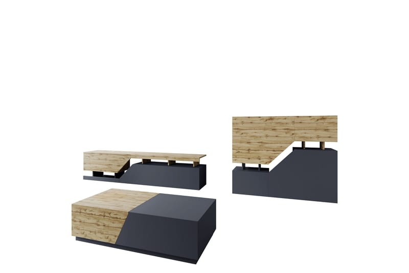 Ceelias Möbelset För Vardagsrum, Antracit