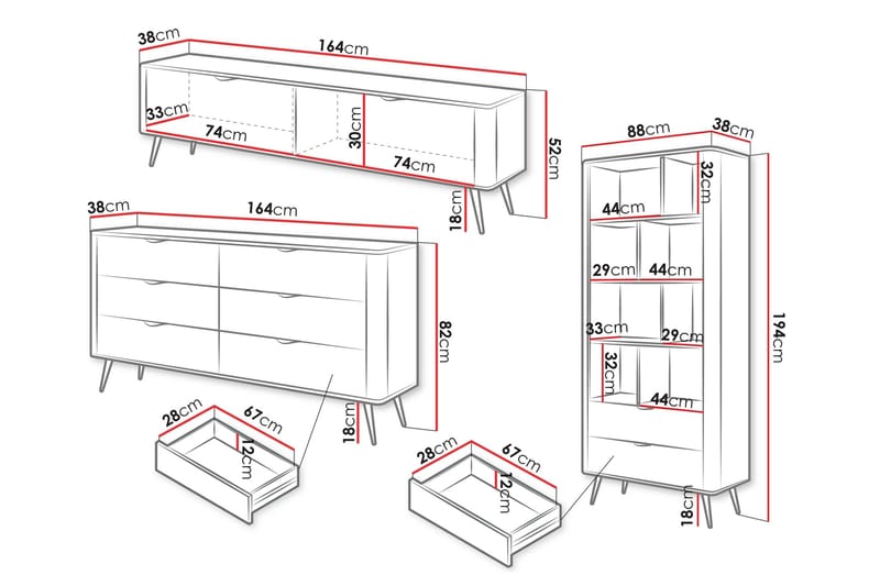 Forba Möbelset För Vardagsrum - Beige - Products - Förvaring - Förvaringsmöbler - Möbelset för vardagsrum