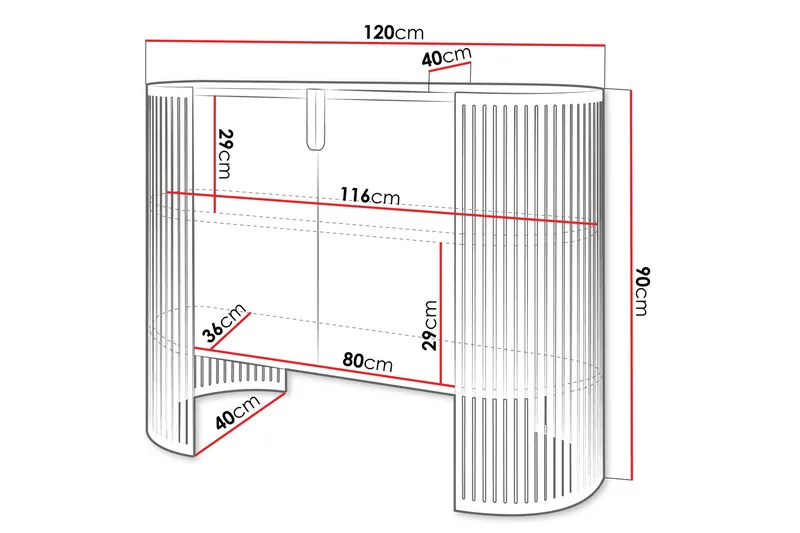 Friend Skänk 120x40 cm - Guld/Svart - Products - Förvaring - Förvaringsmöbler - Sideboard & skänk