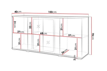 Gamal Skänk 150x40 cm - Svart/Brun - Products - Förvaring - Förvaringsmöbler - Sideboard & skänk