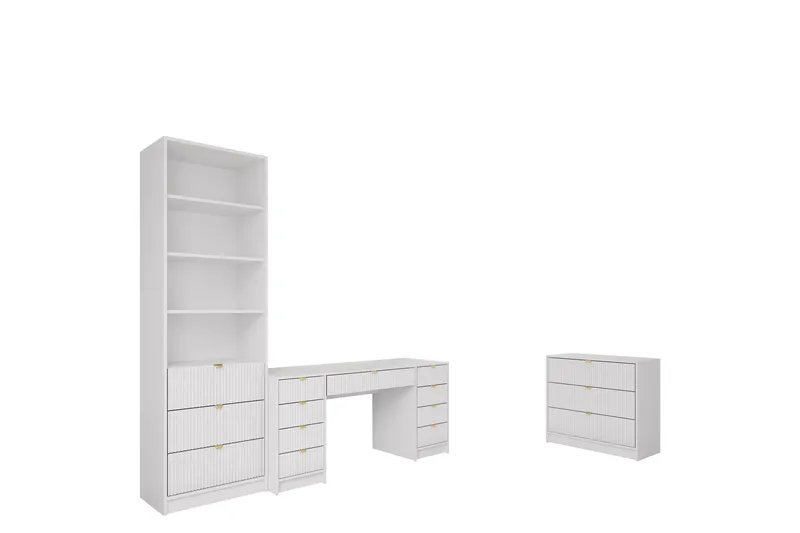 Gudelia Möbelset För Vardagsrum, Vit