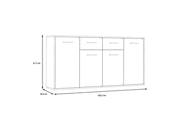 Haba Skänk 34x162 cm - Vit - Products - Förvaring - Förvaringsmöbler - Sideboard & skänk