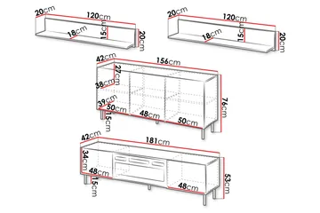 Lionel Möbelset För Vardagsrum - Kashmir - Products - Förvaring - Förvaringsmöbler - Möbelset för vardagsrum