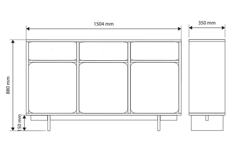 Marinport Byrå 150 cm - Beige - Products - Förvaring - Förvaringsmöbler - Byrå