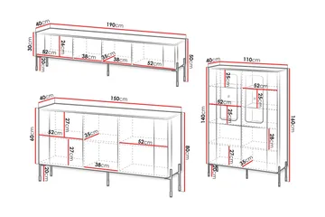 Sherie Möbelset För Vardagsrum - Beige - Products - Förvaring - Förvaringsmöbler - Möbelset för vardagsrum