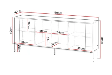 Sherie Skänk 190x40 cm - Svart - Products - Förvaring - Förvaringsmöbler - Sideboard & skänk