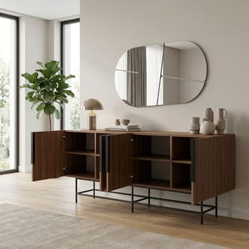 Truvia Konsol 200x77,9x40 cm - Milano Walnut och svart - Products - Förvaring - Förvaringsmöbler - Sideboard & skänk