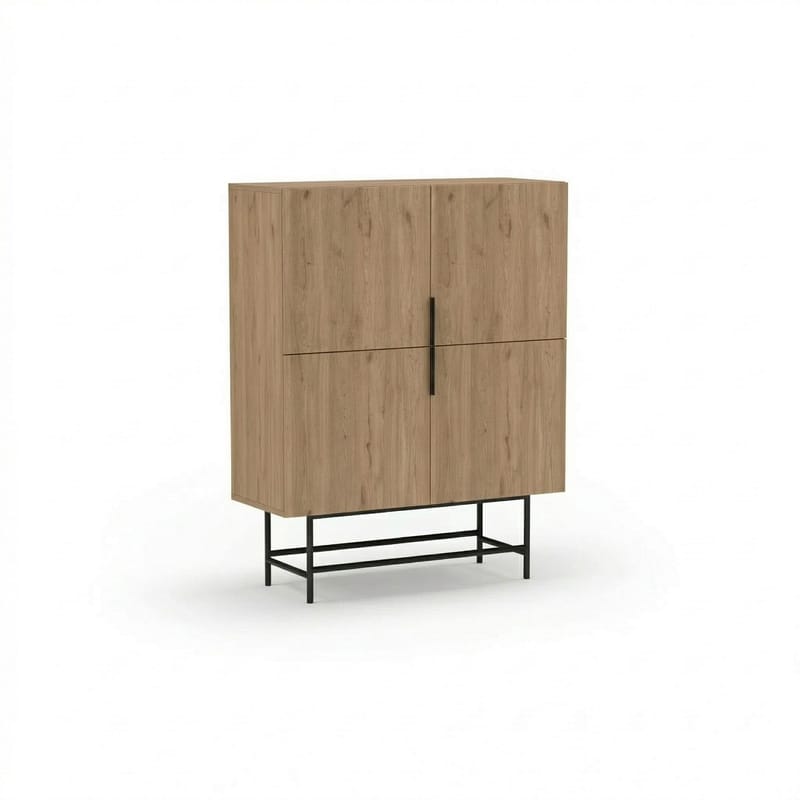 Truvia Sideboard 100x128x40 cm - naturlig ek svart - Products - Förvaring - Förvaringsmöbler - Sideboard & skänk