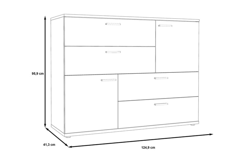 Waunifor Byrå 125 cm - Ljusgrå - Products - Förvaring - Förvaringsmöbler - Byrå