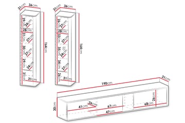 Zalricus Möbelset För Vardagsrum - Beige - Products - Förvaring - Förvaringsmöbler - Möbelset för vardagsrum