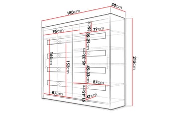 Prag Garderob 180x215 cm - Vit - Products - Förvaring - Garderober & garderobssystem - Garderobsskåp