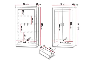 Tadeusz Garderob 90x57x190 cm - Brun - Products - Förvaring - Garderober & garderobssystem - Garderobsskåp
