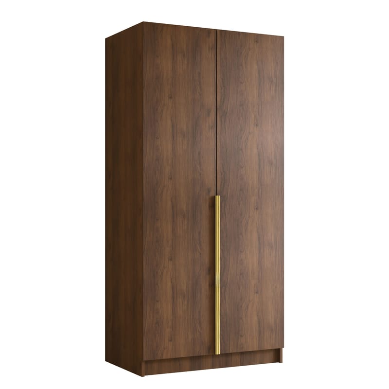 Herrljunga Garderob 100x215 cm, Brun/Guld