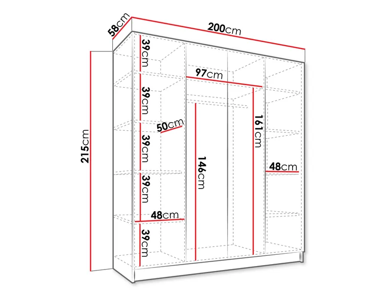 Herrljunga Garderob 200x215 cm - Brun/Guld - Products - Förvaring - Garderober & garderobssystem
