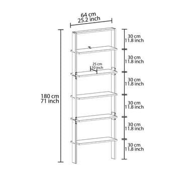 Branik Bokhylla 61x180x25 cm - Antracit och antik valnöt - Products - Förvaring - Hylla - Bokhylla