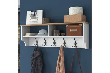 Caraway Hatthylla 120x22,2 cm Vit/Brun - Hanah Home - Products - Förvaring - Hylla - Hatthylla