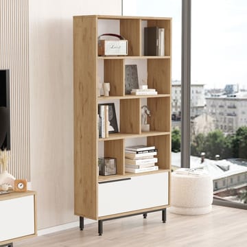 Nilena Bokhylla 83,9x175,6x29,5 cm - Ek och vitt - Products - Förvaring - Hylla - Bokhylla