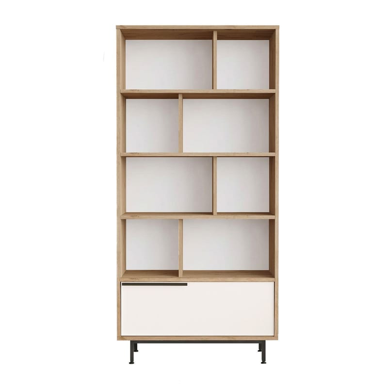 Nilena Bokhylla 83,9x175,6x29,5 cm, Ek och vitt