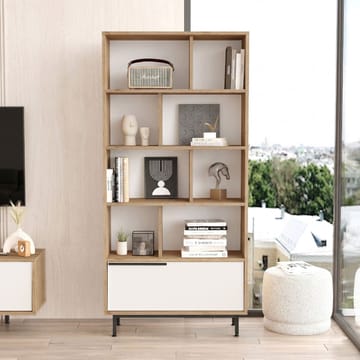 Nilena Bokhylla 83,9x175,6x29,5 cm - Ek och vitt - Products - Förvaring - Hylla - Bokhylla