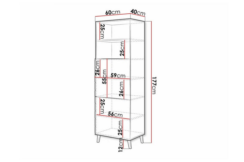 Strontian Bokhylla 60x40 cm Scandinavian Choice Black - Products - Förvaring - Hylla - Bokhylla