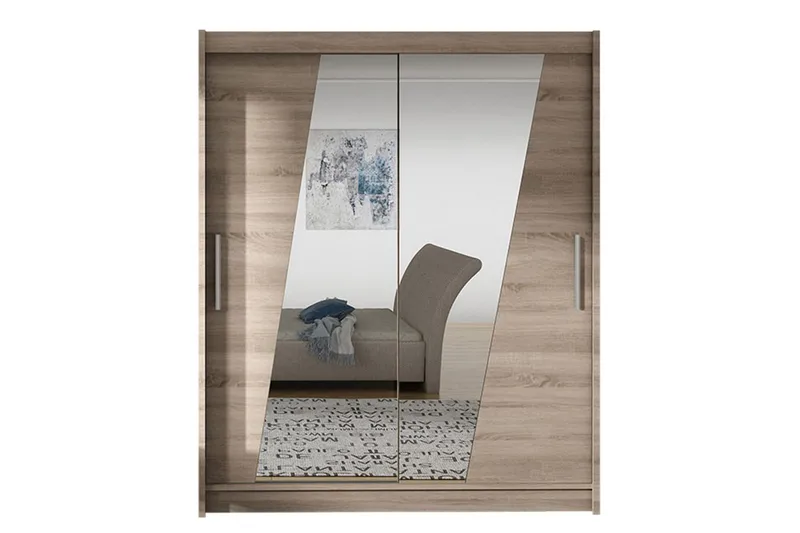 Leila Garderob med Spegel 150x200 cm, Beige