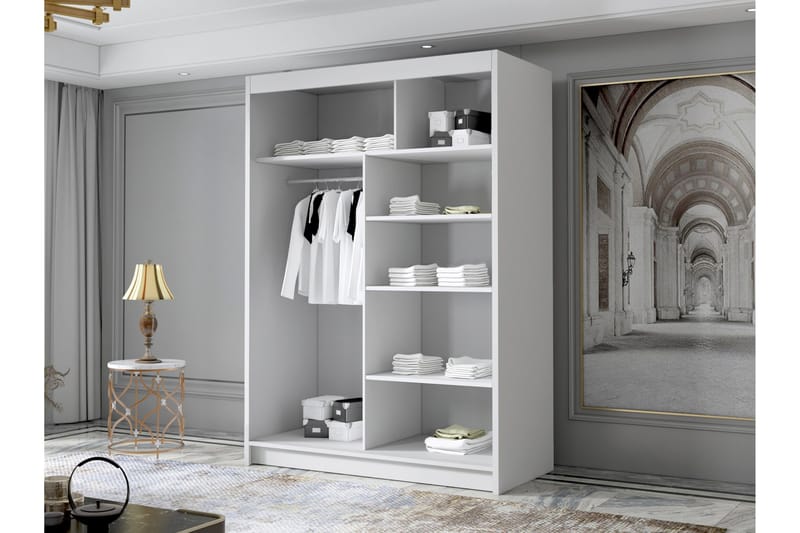 Lungos Garderob med Spegel 120x200 cm - Beige - Products - Förvaring - Garderober & garderobssystem