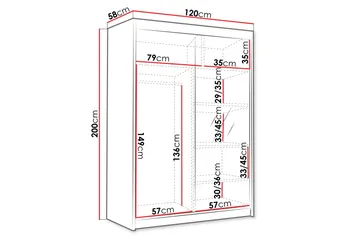 Lungos Garderob med Spegel 120x200 cm - Vit - Products - Förvaring - Garderober & garderobssystem