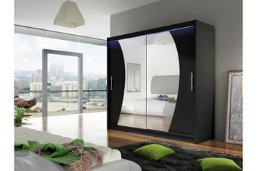 Prag Garderob med Spegel 180x215 cm - Svart - Products - Förvaring - Garderober & garderobssystem