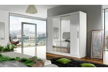 Prag Garderob Skjutdörrar Smal Spegel - Vit/Spegel - Products - Förvaring - Garderober & garderobssystem