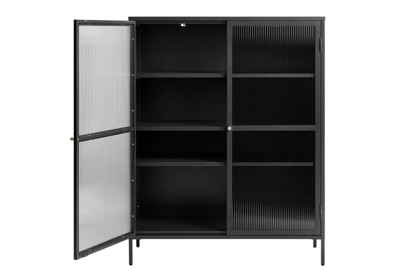 Anatole Vitrinskåp 25 cm djup 111 cm bred 140 cm hög Metall - Svart - Products - Förvaring - Skåp - Vitrinskåp