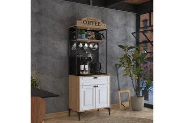 Flerfunktionsskåp Cerreta 157 Valnöt / Vit - Vit/Mörkfärgat trä - Products - Förvaring - Skåp - Förvaringsskåp