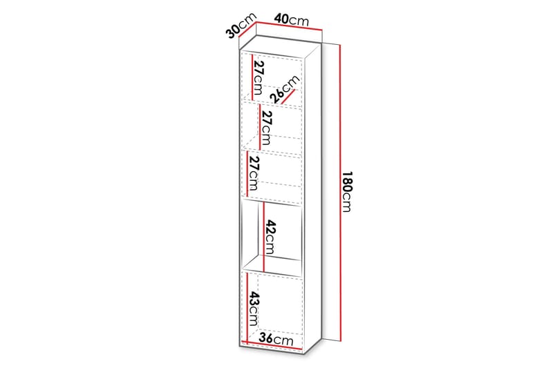 Kangana Vitrinskåp 40x180 cm - Products - Förvaring - Skåp - Vitrinskåp