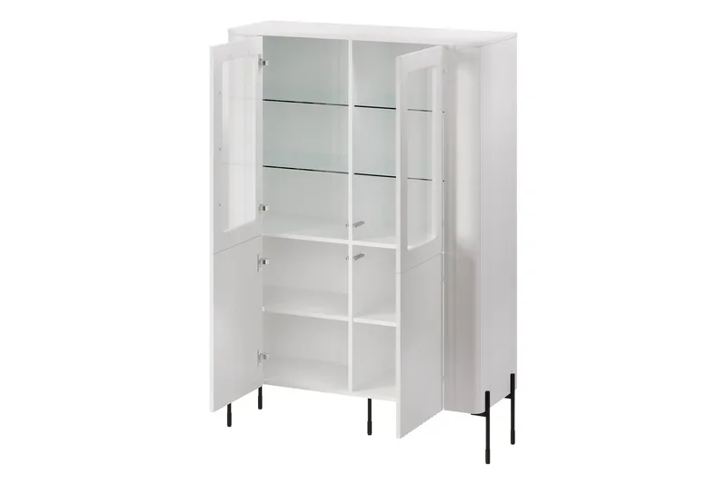 Sherie Vitrinskåp 110x160 cm - Svart - Products - Förvaring - Skåp - Vitrinskåp